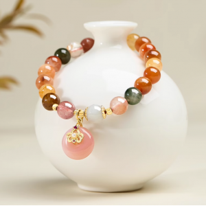 夏天彩色串珠多宝手链女款水晶玛瑙新中式国风手链